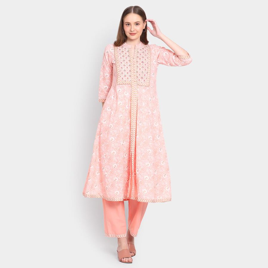 Ladies' Cotton Kurta, Light Pink, large image number null